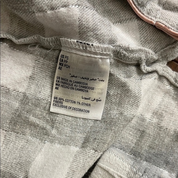Charter Club Cozy Cotton Women’s Pajamas in Gray Checkered Pattern, Sz PS - Picture 3 of 8
